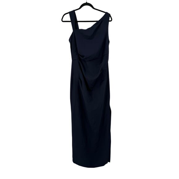 Vince Camuto draped asymmetric sleeveless gown dress blue size 12 - Picture 5 of 7